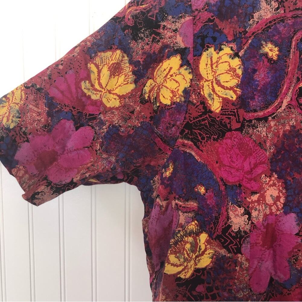 Vintage 80s 90s Brooks Brothers Colorful Minidress Gold Buttons Large Abstract - Picture 7 of 15